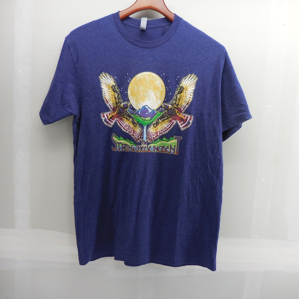 String Cheese Incident Red Rocks 2018 Tour T-Shirt Blue Mens L Hawk Moon